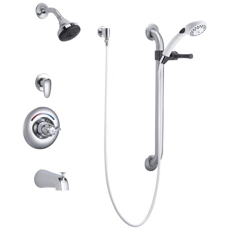 Delta Shower Head Kit, Chrome, Wall T13H933